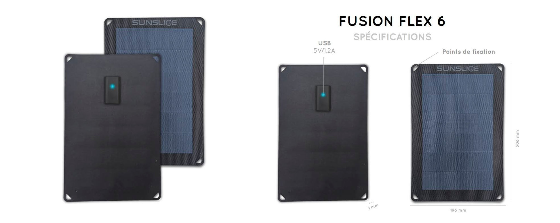 Chargeur solaire Sunslice Fusion Flex 6W